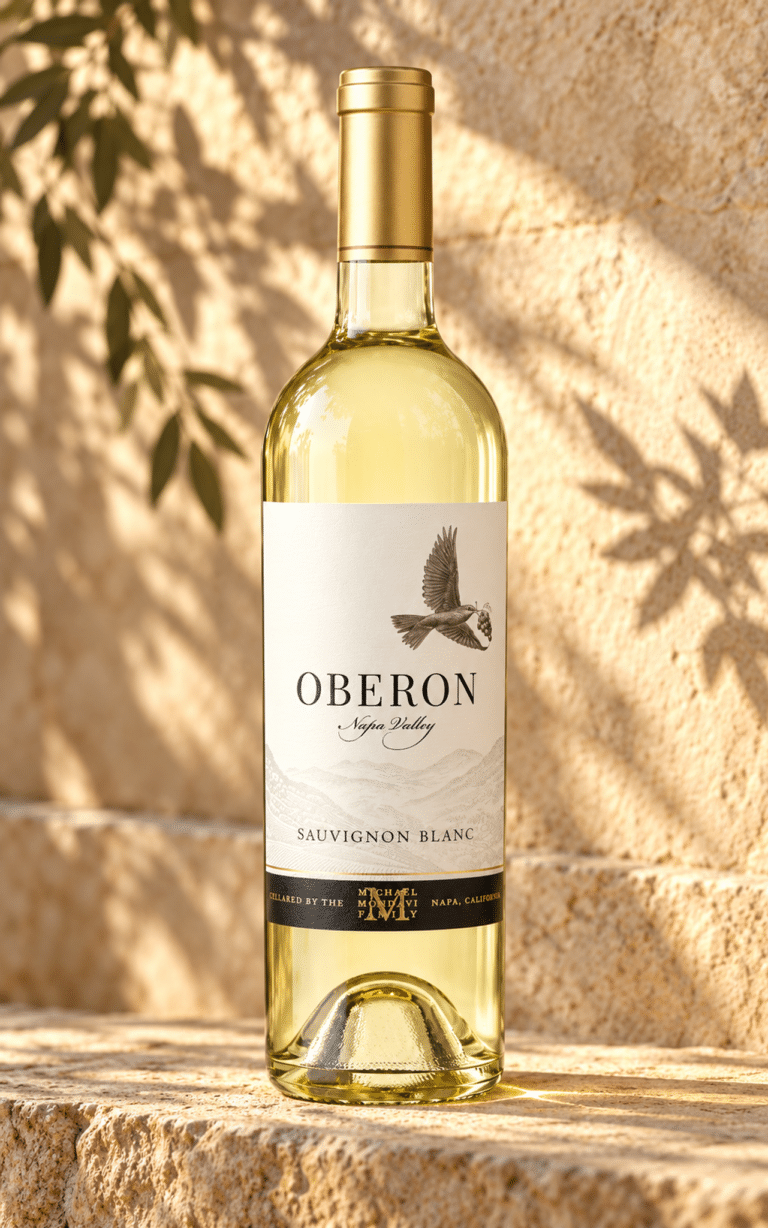 oberon sauvignon blanc in sunlit limestone