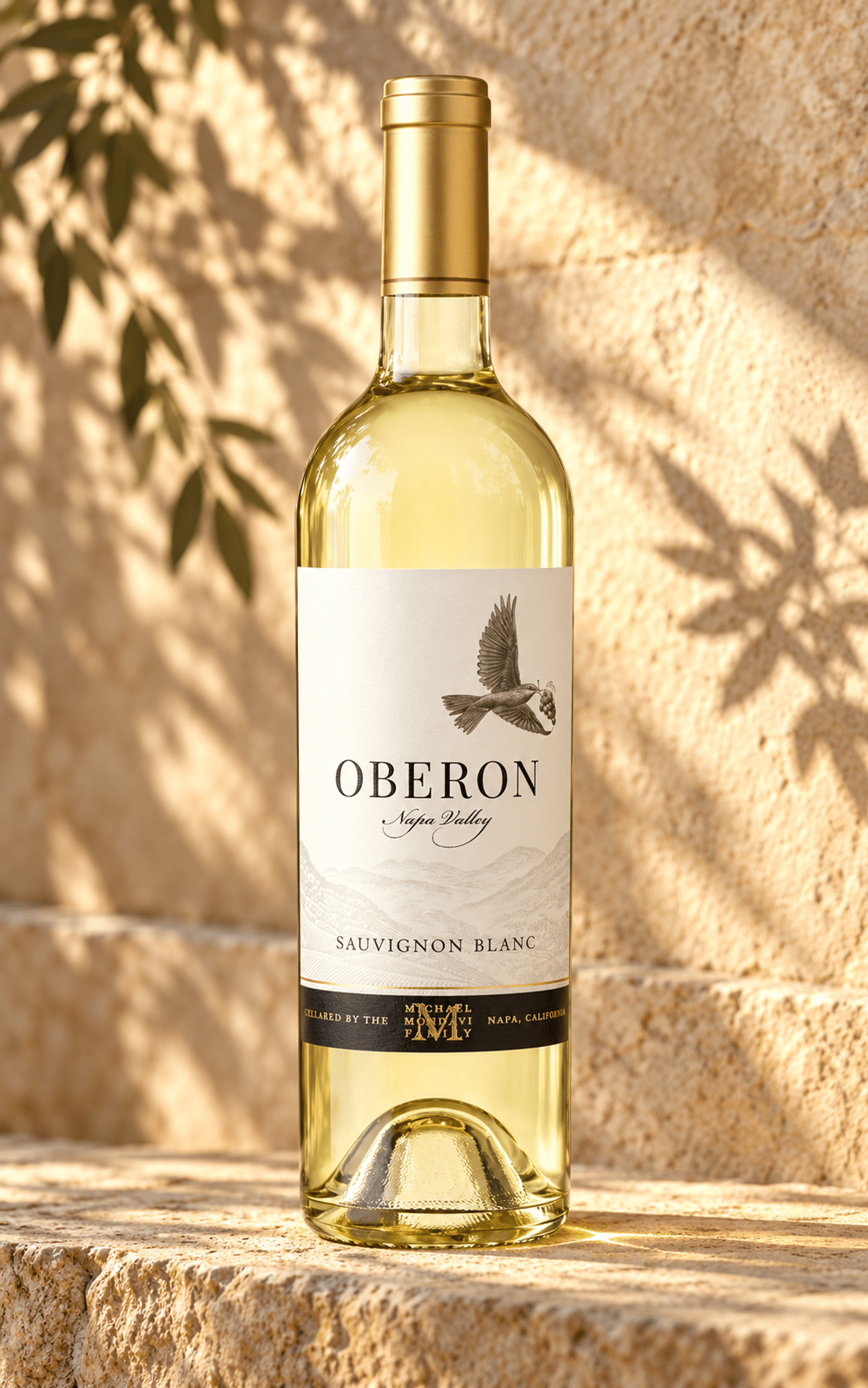 oberon sauvignon blanc in sunlit limestone