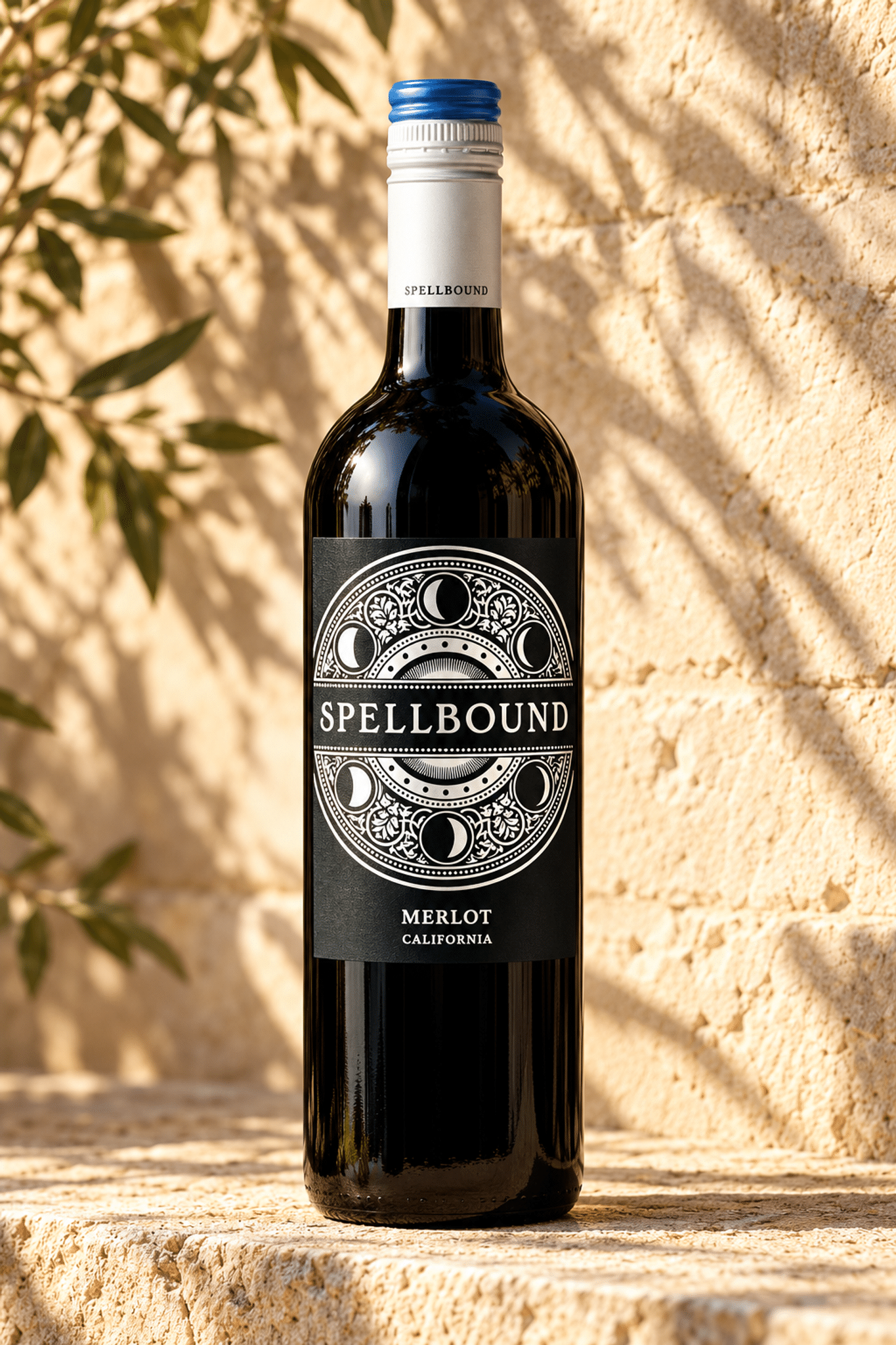 spellbound merlot on a sunlit limestone ledge